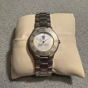 Silver tone Resorts watch with mother‎ of pearl face watch